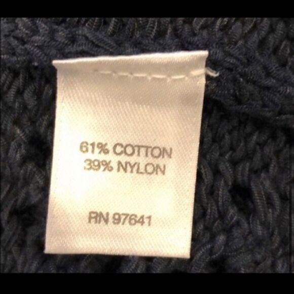 J JILL OPEN STITCH KNIT AEGEON BLUE TUNIC SWEATER - Picture 4 of 5